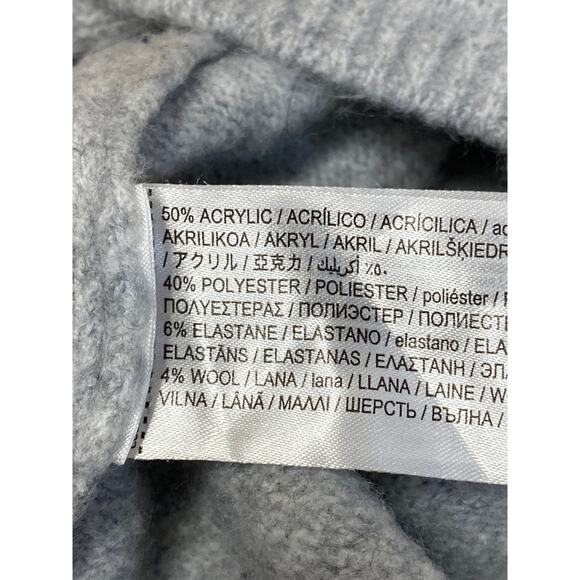 MNG Mango Heather Gray Long Sleeve Mock Neck Knit Shift Midi Sweater Dress Sz S - Picture 4 of 4